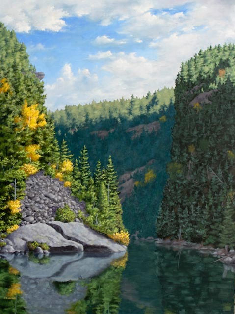 Barren Canyon, Petawawa Gorges 48 x 36 Oil on Panel