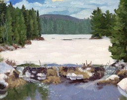 Beaver Dam Arowhon Road Oil on Panel