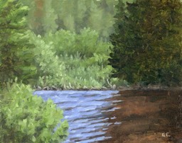 Beaver Dam Oil on Wood Panel