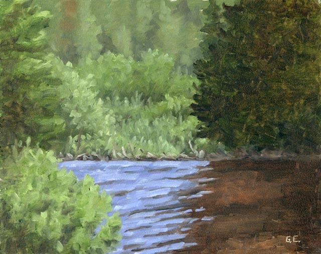 Beaver Dam Oil on Wood Panel