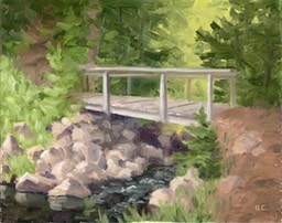 Bridge to Tanamakoon Oil on Panel