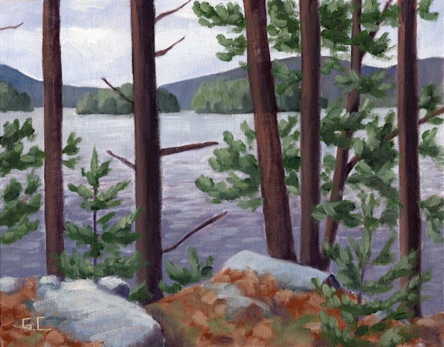 Islands Canoe Lake Oil on Canvas