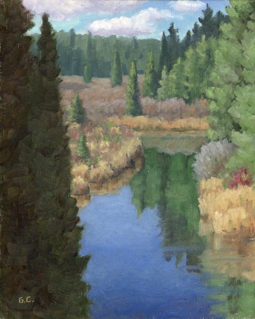 Potter Creek on Wood Panel