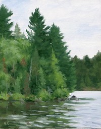 Shoreline Joe Lake on Canvas Board