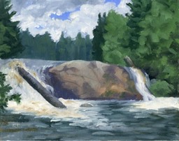 Twin Falls Oil on Canvas
