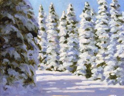 Winter Road on Wood Panel